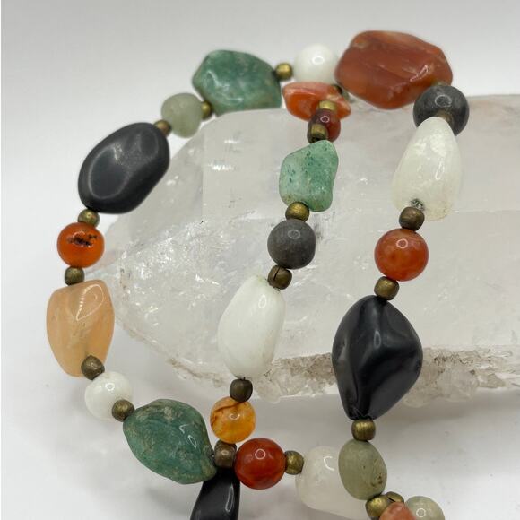 Vintage 90's Natural Stone Necklace - Picture 2 of 6
